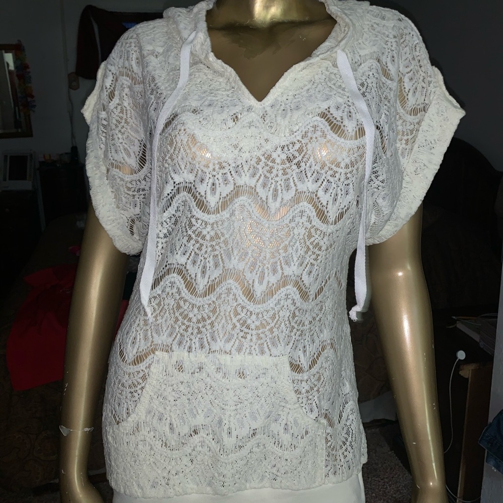 Lace bathing suit cover